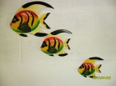 TRIO DE PEIXE P/PAREDE PINTADO